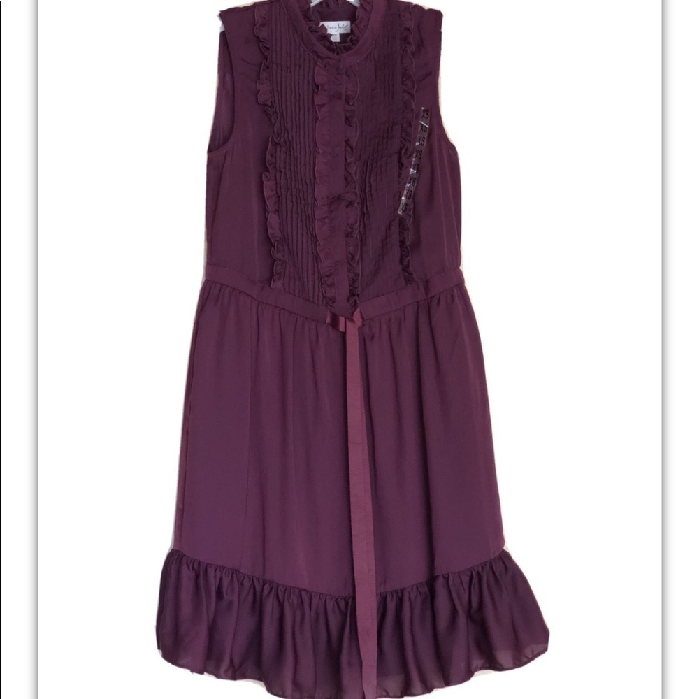 Maison Jules Women PurpleSatin Tie Tuxedo Dress XS - Picture 3 of 16